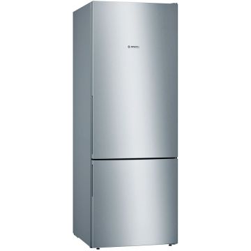 Combină frigorifică Bosch KGV58VLEAS, Low Frost, 500 L, Sertar VitaFresh, Suport sticle, Clasa E, H 191 cm, Inox