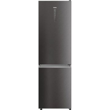 Combina frigorifica Haier HDW3620DNPD, 2 usi, Clasa D, compresor inverter, Wifi, 377 l, 60 cm latime, 200 cm inaltime, culoare dark inox