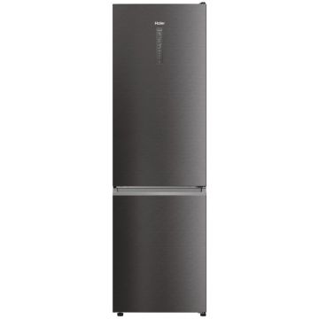 Combina frigorifica Haier HDW5620CNPD, 377 l, Clasa C, Total No Frost, WiFi, My Zone, Compresor Inverter, SuperFreezing, Display, H 200 cm, Dark Inox