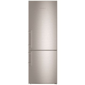 Combina frigorifica Liebherr CBNef 5735, 381 L, No Frost, Display, Control electronic, Alarma usa, BioFresh, H 201 cm, Clasa D, Inox, finisaj Antiamprenta