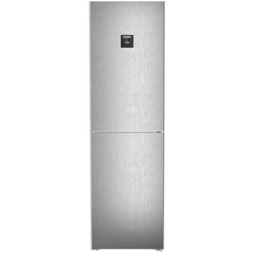 Combina frigorifica Liebherr CNsfd 573i, 359 L, No Frost, Display TFT 2,4” color, Touch & Swipe, SuperCool/SuperFrost, EasyFresh, Raft sticle, H 201.5 cm, Argintiu