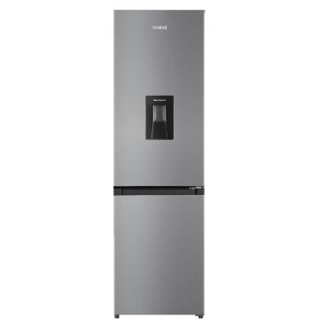 Combina frigorifica Samus SCX352NFD, Full No Frost, 251 L, H 180 cm, Clasa F, Termostat reglabil, Dozator de apa, Usi reversibile, Iluminare LED, Inox/silver