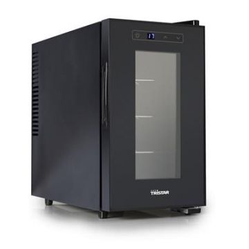 Vitrina de vin pentru 8 sticle Tristar WR-7508, Capacitatea 21 l, Clasa A+, H 52 cm, Negru