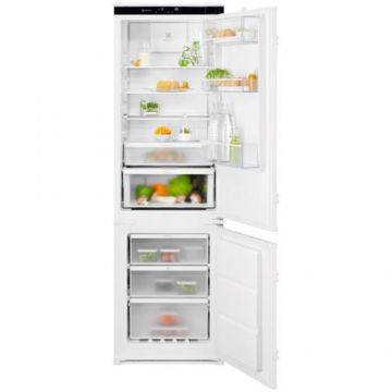Combina frigorifica incorporabila Electrolux LNG7ME18S, 248 L, NoFrost, Control electronic, Clasa E, 178 cm (Alb)