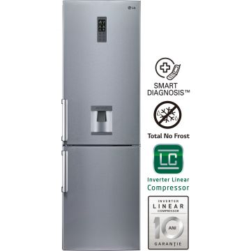 Combina frigorifica LG GBF539PVQWB, 314 l, Clasa A+, Silver
