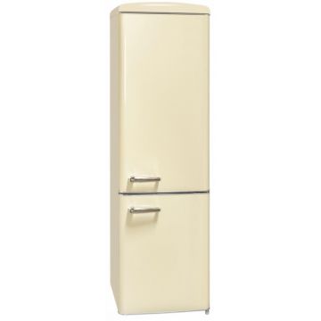 Combina Frigorifica Retro Exquisit RKGC 250 70-16, 244 l, Iluminare LED, Control Temperatura, Clasa A++, H 181 cm, Crem