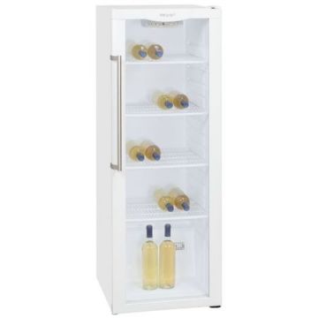 Frigider cu o usa tip vitrina EXQUISIT KS 295-4.1 GL, 221 l, No Frost, Iluminare LED, Controlul Temperaturii, Clasa A+, H 142 cm, Alb