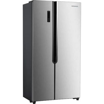 Frigider Side by side Heinner HSBS-H442NFXE++, 436 l, No Frost, Clasa E, Display, functie smart, Congelare si racire rapida, H 177 cm, Argintiu Frigider Side by side Heinner HSBS-H442NFXE++, 436 l, No Frost, Clasa E, Display, functie smart, Congelare si racire rapida, H 177 cm, Argintiu