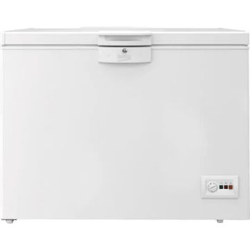 Lada frigorifica Beko HSA24540N, 230 l, Clasa E, Securizare yala, Congelare rapida, Iluminare LED, H 86 cm, Alb