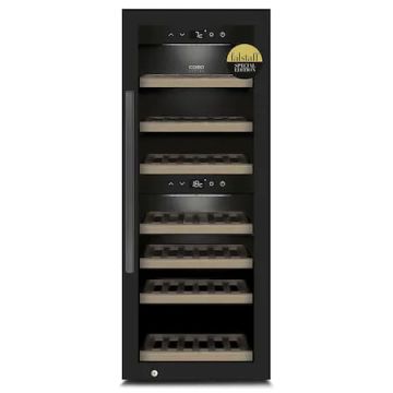 Racitor de vin Caso Germany, WineExclusive 38 Smart, Capacitate 38 sticle, 2 zone de racire 5-20 C, Wi-Fi, Touch control, Iluminare LED, Negru
