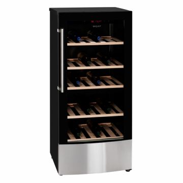 -RESIGILAT- Racitor de vin, 2 zone de racire, pentru 59 sticle Exquisit WS259-1EA, Capacitate 181 l, Clasa A, H 123.5 cm, Negru -RESIGILAT- Racitor de vin, 2 zone de racire, pentru 59 sticle Exquisit WS259-1EA, Capacitate 181 l, Clasa A, H 123.5 cm, Negru