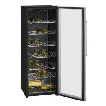 -RESIGILAT- Vitrina de vinuri Exquisit BE1-28-4.1, 65 sticle, 221 litri, H 142 cm, Negru