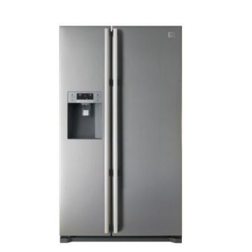 Side by Side Daewoo FRN-X22E2CQ, 538 l, Clasa A++, Full No Frost, Dispenser apa si gheata, Iluminare LED, H 177 cm, Argintiu
