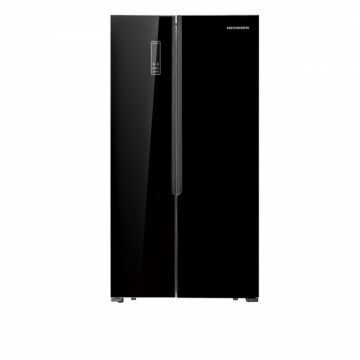 Side by side Heinner HSBS-H520NFBK+, 514 l, Full No frost, Display, Clasa A+, H 177 cm, Usi din sticla, Negru Side by side Heinner HSBS-H520NFBK+, 514 l, Full No frost, Display, Clasa A+, H 177 cm, Usi din sticla, Negru