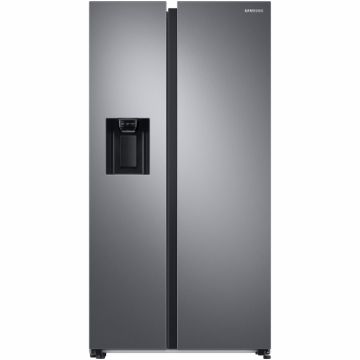 Side By Side Samsung RS68A8520S9 EF, 609 l, Clasa F, Full No Frost, Twin Cooling Plus, Conversie Smart 5 in 1, Non-Plumbing, SpaceMax, Compresor Digital Inverter, Dozator apa, Inox