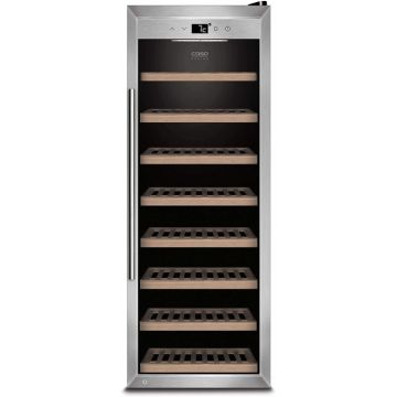 Vitrina de vinuri CASO WineSafe 43, Capacitate 43 sticle, Control Sensor-Touch, Tehnologie compresor, Clasa A, H 102.5 cm, Inox