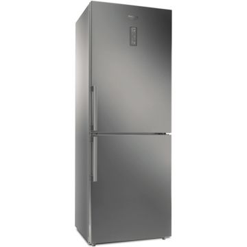 Combina frigorifica Hotpoint HA70BE72X, 444 l, Full No Frost, Fresh zone, Fast cooling, Fast freezing, H 195 cm, Argintiu, Clasa E