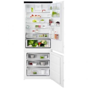 Combina frigorifica incorporabila AEG NSC7G751ES, 376 L, NoFrost, Control electronic, Clasa E, H 189 cm (Alb)