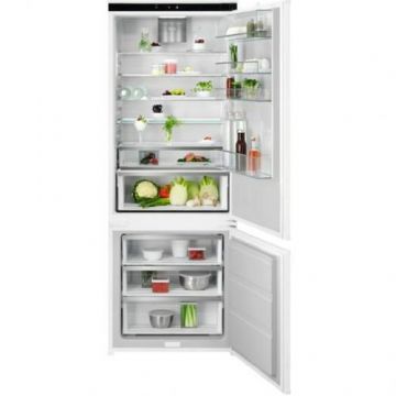 Combina frigorifica incorporabila AEG NSC7P751DS, 376 l, No Frost, WiFi, Ventilator interior, Usi reversibile, Control electronic, Clasa D, H 189 cm (Alb)