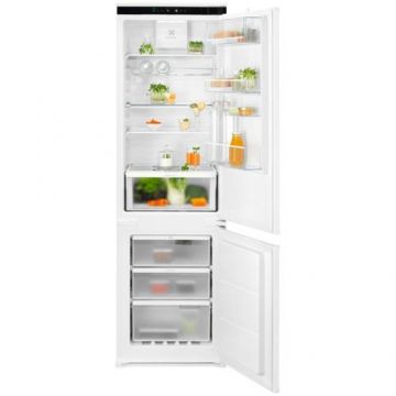 Combina frigorifica incorporabila Electrolux LNG7TE18S, 256 L, Fresh Frost Free - No Frost, Control electronic, Control umiditate, Ventilator interior, Clasa E, H 178 cm (Alb)