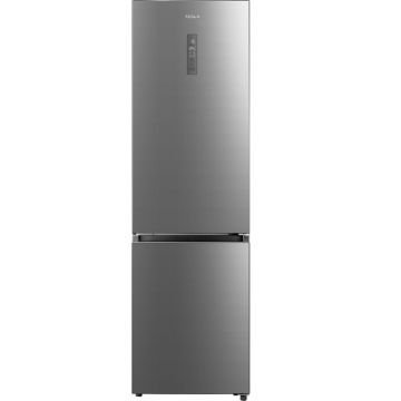 Combina frigorifica Tesla RC3800FMX, Clasa E, 378 L, Total No Frost, Display LED, H 201 cm (Inox)