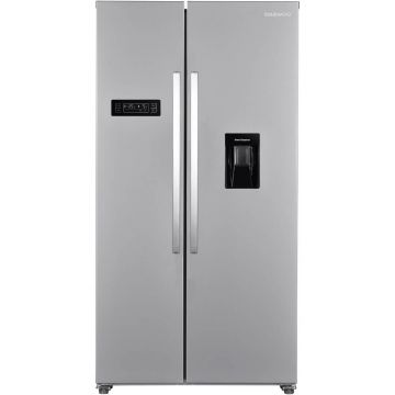 Frigider Side By Side Daewoo FSB-514HEX, No Frost, 529 L, Racire rapida, Functie vacanta, Display LED, Clasa E, Inox