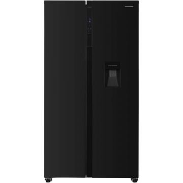 Side by Side Heinner HSBS-H439NFBKWDE++, Full No Frost, Compresor Inverter, Smart, Eco, 439 l, 177 cm, Negru