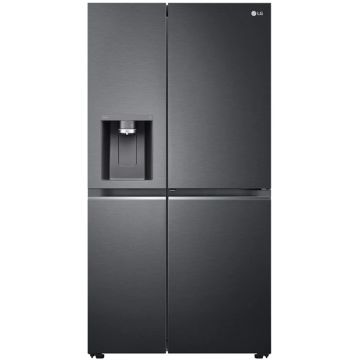 Side by Side LG GSJV91MCAE, No Frost, 635 l, Door Cooling, LINEARCooling, UVnano, FRESHBalancer, LG ThinQ, Dozator apa, H 179 cm, Argintiu, Clasa E