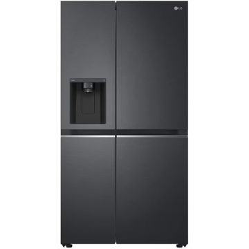 Side by Side LG GSLV71MCTD, Total No Frost, 635 l, Dozator apa, Clasa D, negru