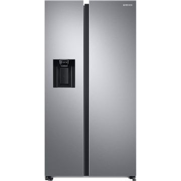 Side by side Samsung RS68A854CSL/EF, 634 l, Full No Frost, Twin Cooling Plus, Compresor Digital Inverter, Dozator apa si gheata fara racordare, Clasa C, H 178 cm, Inox