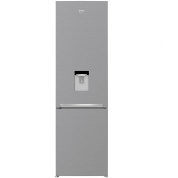 Combina frigorifica Beko RCSA406K40DXBN, 386 l, Clasa E, Termostat reglabil, Dozator de apa, H 202.5 cm (Argintiu)