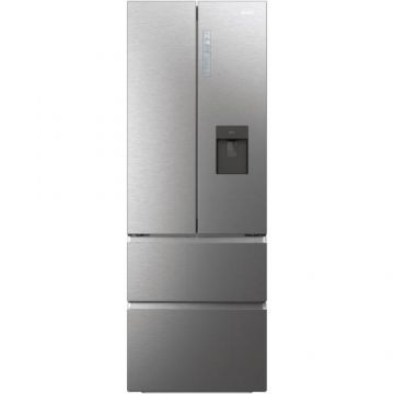 Combina frigorifica Haier HFR7720DWMP, 477 litri, No Frost, Clasa D, Air Surround, Humidity Zone, My Zone, Dozator apa, SuperCooling, H 200.6 cm, Inox