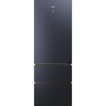 Combina frigorifica Haier HTW7720ENMB, 483 l, Total No frost, Motor Inverter, Conectivitate WiFi + Bluetooth, Display Led, Multiflow column, Super cooling, Super freezing, Clasa E, H 200.6 cm (Negru)