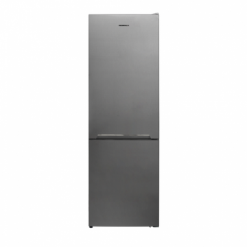 Combina frigorifica Heinner HC-V341XE++, 340 L, Clasa E, Less Frost, Lumina LED, Usi reversibile, H 186 cm (Inox)