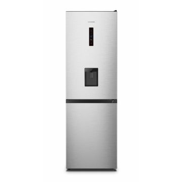Combina frigorifica Heinner HCNF-HS304XWDE++, Full No Frost, sistem Multi Air Flow, clasa de eficienta energetica E, capacitate totala: 304L, capacitate frigider: 207L, capacitate congelator: 97L, dozator de apa, display LED cu control touch, functie