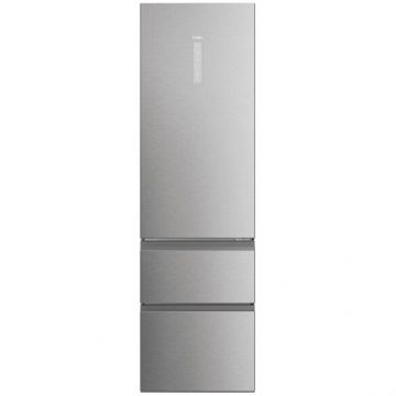 Combina Frigorifica HTW5620DNMG 414L Total No Frost Clasa D WiFi MyZone Humidity Zone SuperCooling SuperFreezing Holidays H205Cm Inox