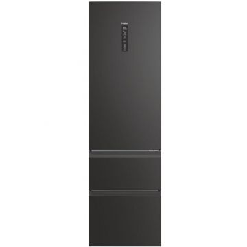 Combina Frigorifica HTW5620DNPT 414L Total No Frost Clasa D WiFi MyZone Humidity Zone SuperCooling SuperFreezing  H 205Cm Negru