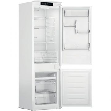 Combina frigorifica incorporabila Indesit INC18 T311, 250 l, NoFrost, Lumina LED, Clasa F, H 177 cm (Alb)