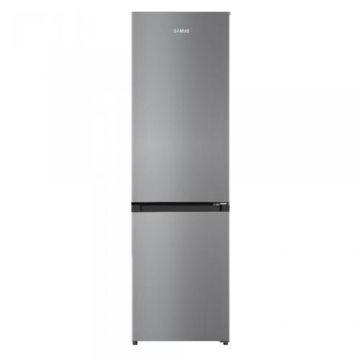 Combina Frigorifica Samus SCX356NFE, 253 L, Clasa E, Full No Frost, Multi-air Flow System, 2 sertare la congelator si 1 raft glisant, Lumina LED, H 180 cm (Inox/Argintiu)