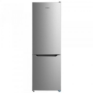 Combina Frigorifica Samus SCX398NFE, 310 L, Full No Frost, Clasa energetica E, Termostat cu control electronic, 3 sertare la congelator, H 188 cm (Inox/Argintiu)