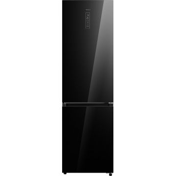 Combina frigorifica Tesla RC3800FMB, 378 l, Total NO Frost, Clasa E, Ecran tactil LED, Iluminare LED, Alarma usa deschisa, H 201 cm, Sticla Neagra