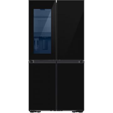 French Door Samsung RF65DB970E22EO, 645 l, See Thru, SmartThings AI Energy, Full No Frost, Twin Cooling Plus, Compresor Digital Inverter, Clasa E, 185.3 cm, Sticla neagra