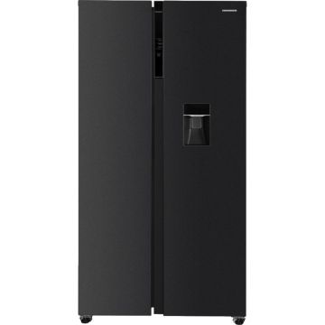 Side by side Heinner HSBS-HM592NFDXWDE++, Total No Frost, 592 l, Functie Smart, Dozator de apa, Inox, Clasa E