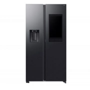 Side By Side Samsung Family Hub RS90F66BEFEO, 614 L, Bluetooth, Dozator de apa si gheata, Twin Cooling, Iluminare LED, Clasa E