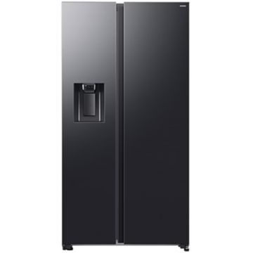 Side by Side Samsung RS70F64KDFEO, Mono Cooling, 640l, Dozator de apa/gheata cu racordare, Clasa D, Inox, Negru