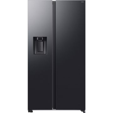 Side by side Samsung RS70F65KEFEO, 640 l, Dozator de apa si gheata, Mono Cooling, Wi-Fi, Clasa E, Negru